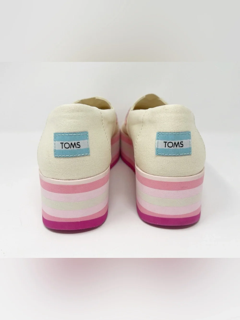 Toms Alpargata Platform Pink Poppies Embroidered Canvas sz /8.5